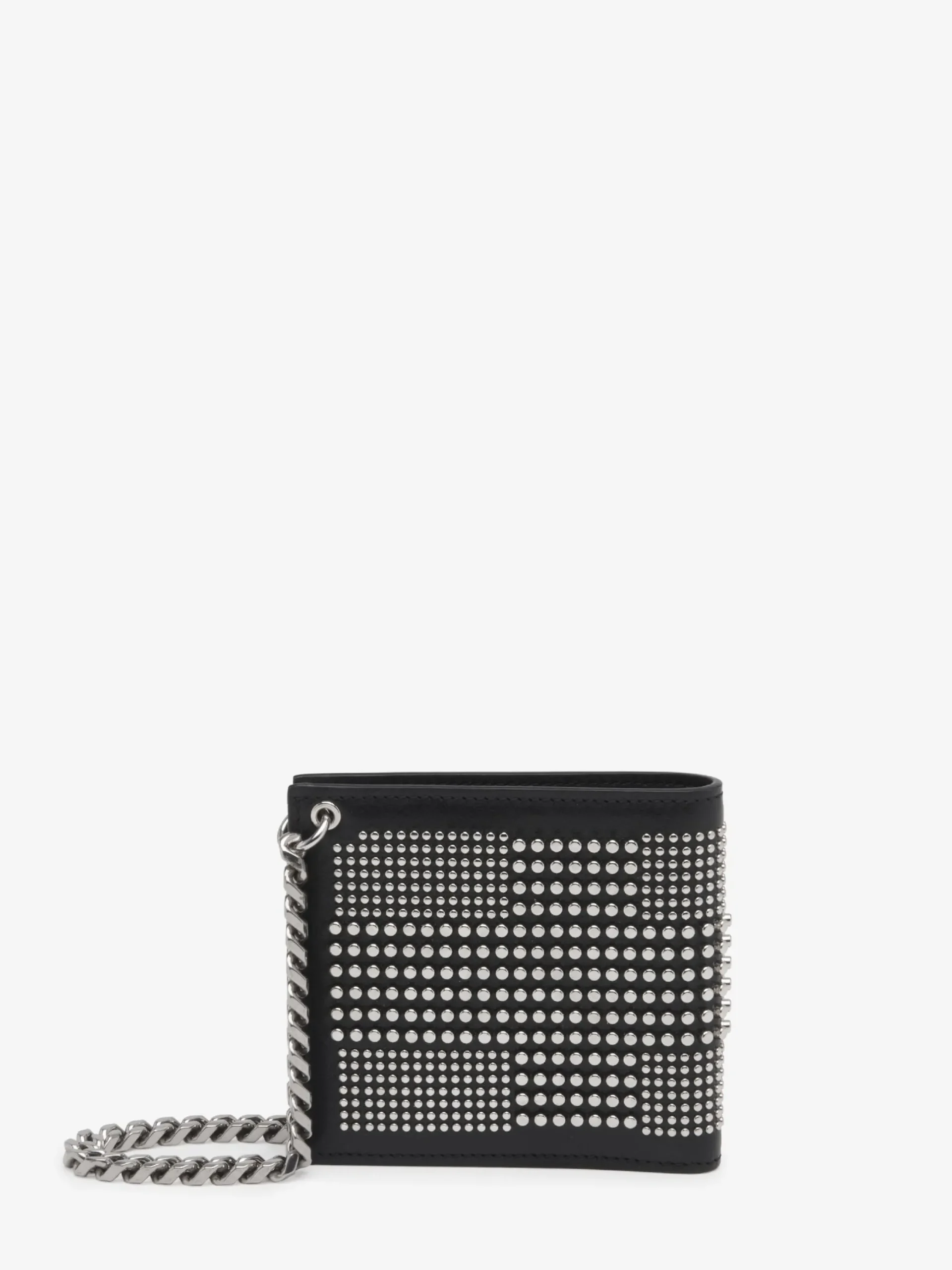 Cheap Alexander McQueen Men's Studded Billfold Wallet With Chain in Black