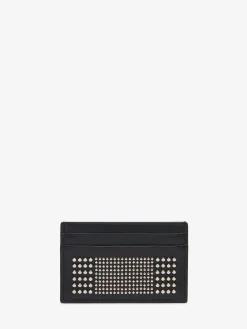 Outlet Alexander McQueen Men's Studded Card Holder in Black