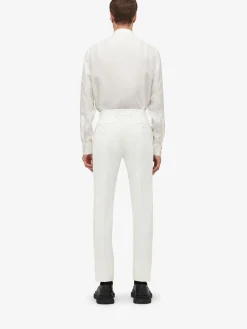 Fashion Alexander McQueen Men's Tailored Cigarette Trousers in Soft White