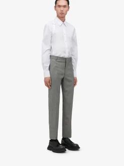 Store Alexander McQueen Men's Tailored Cigarette Trousers in Shark Grey
