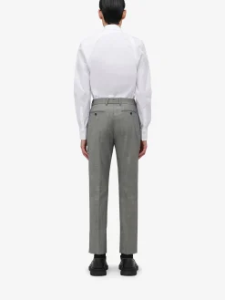 Store Alexander McQueen Men's Tailored Cigarette Trousers in Shark Grey