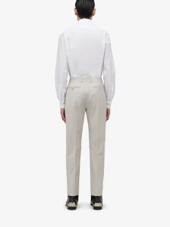 Cheap Alexander McQueen Men's Tailored Cigarette Trousers in Ice Grey
