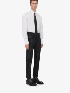 Shop Alexander McQueen Men's Tailored Cigarette Trousers in Black/White