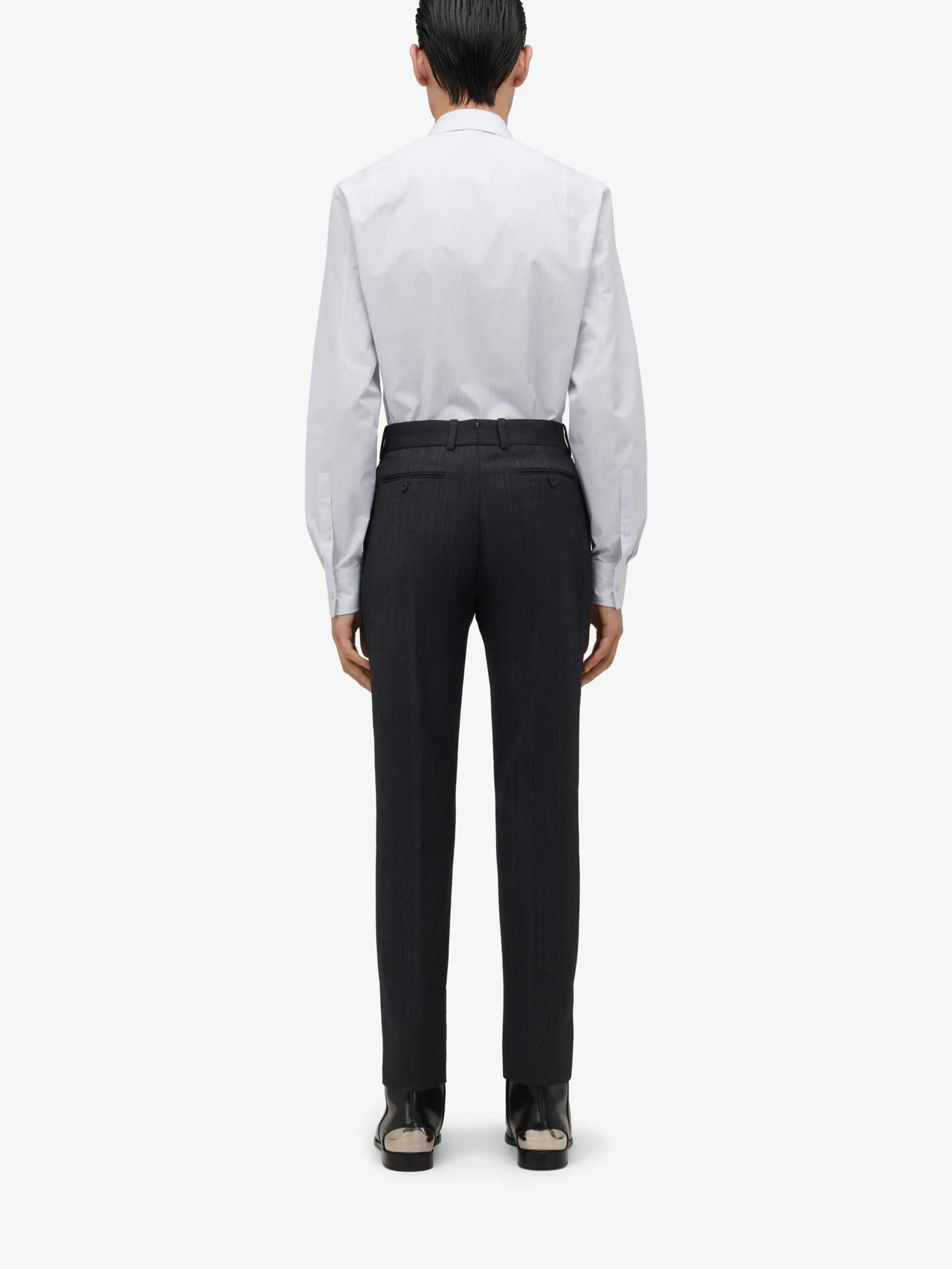 Shop Alexander McQueen Men's Tailored Cigarette Trousers in Charcoal