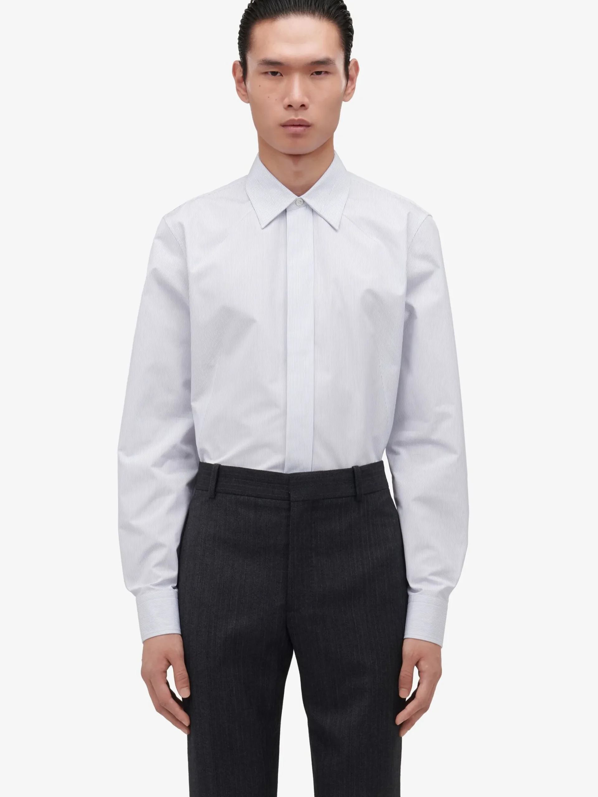 Shop Alexander McQueen Men's Tailored Cigarette Trousers in Charcoal