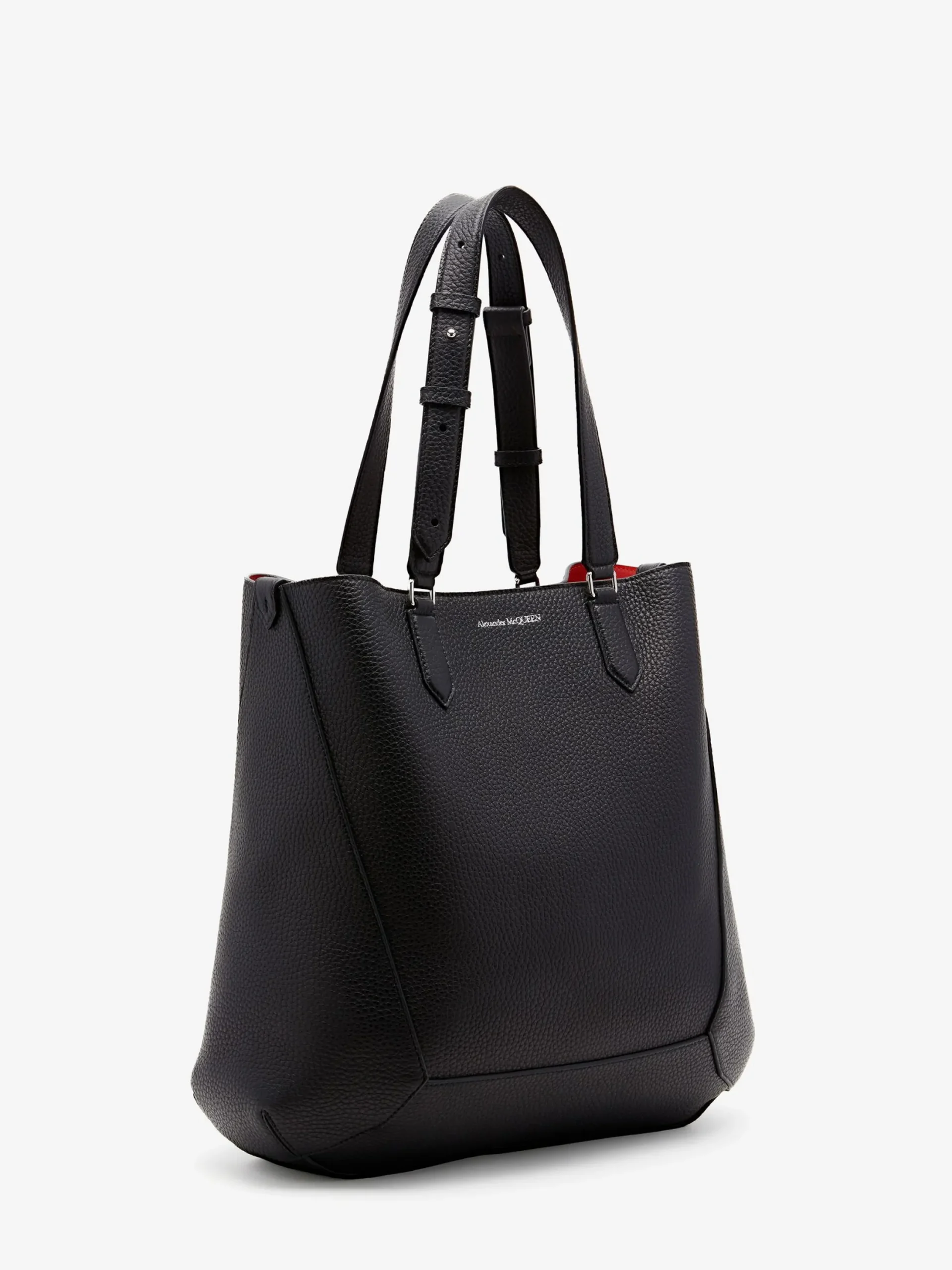 Shop Alexander McQueen Men's The Edge Medium Tote Bag in Black