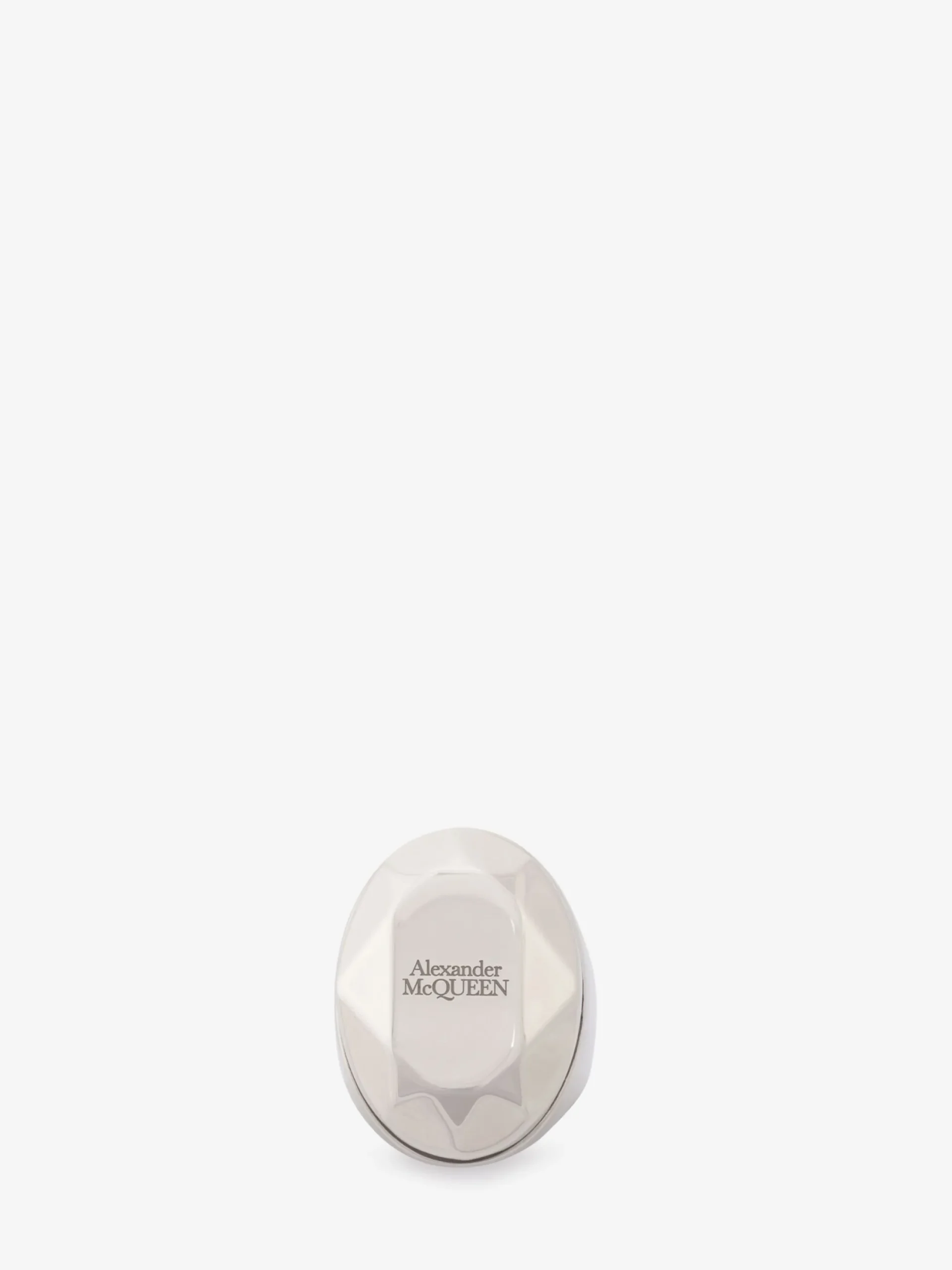 Discount Alexander McQueen Men's The Faceted Stone Ring in Antique silver