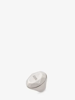 Discount Alexander McQueen Men's The Faceted Stone Ring in Antique silver