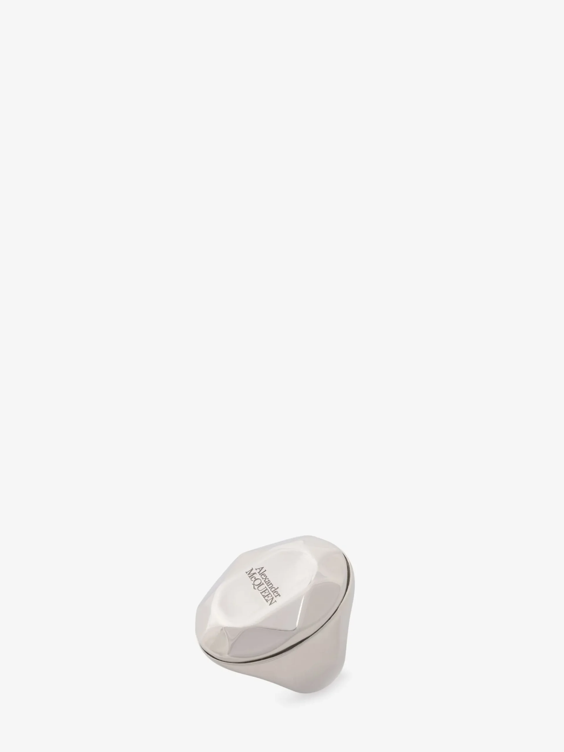 Discount Alexander McQueen Men's The Faceted Stone Ring in Antique silver