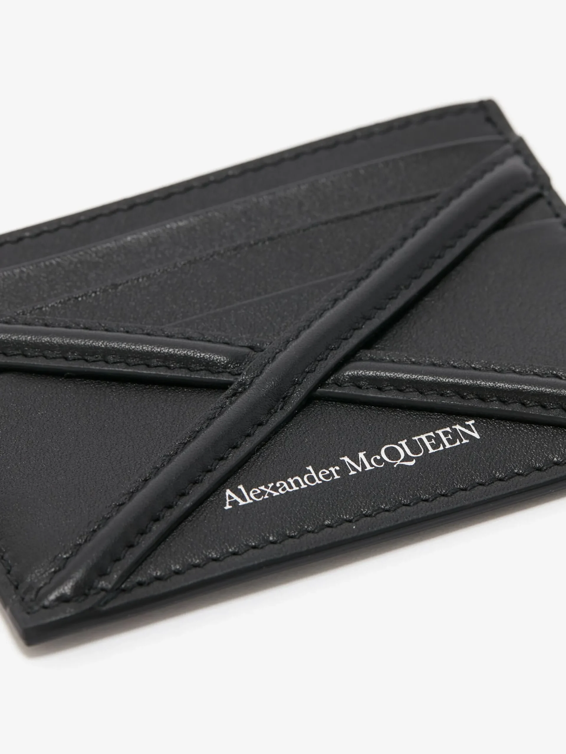 Store Alexander McQueen Men's The Harness Card Holder in Black