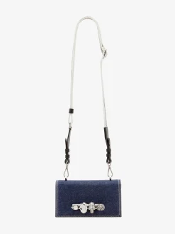 Fashion Alexander McQueen Men's The Knuckle Satchel in Denim/Black