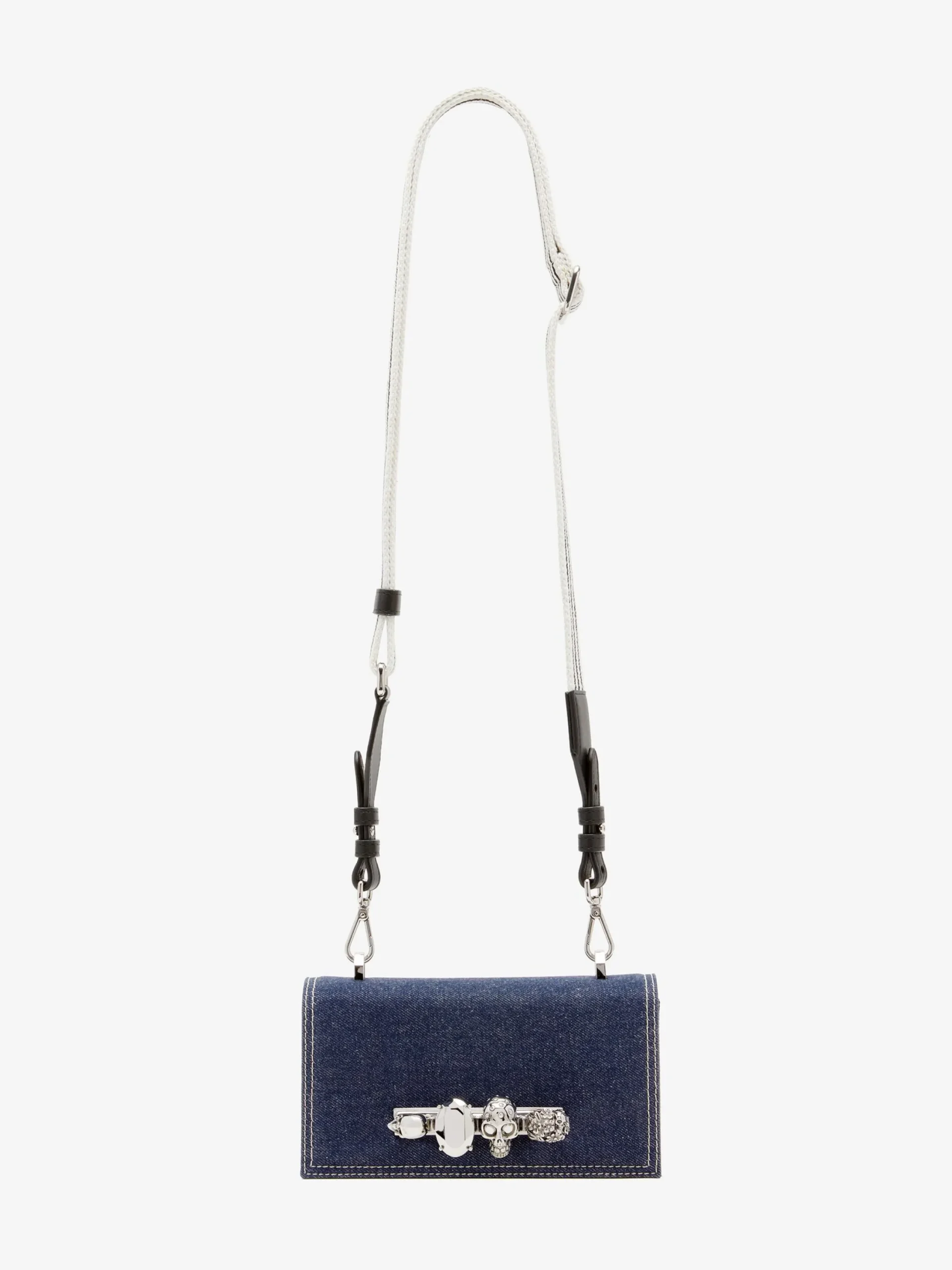 Fashion Alexander McQueen Men's The Knuckle Satchel in Denim/Black
