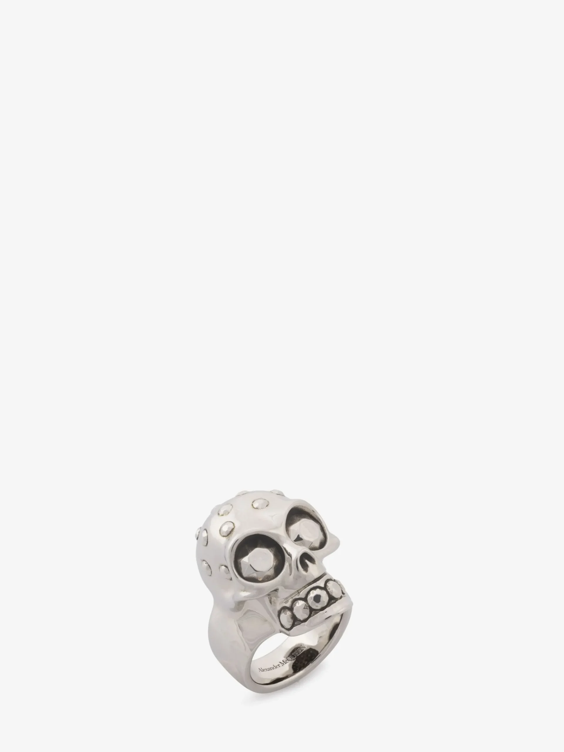 Outlet Alexander McQueen Men's The Knuckle Skull Ring in Antique silver