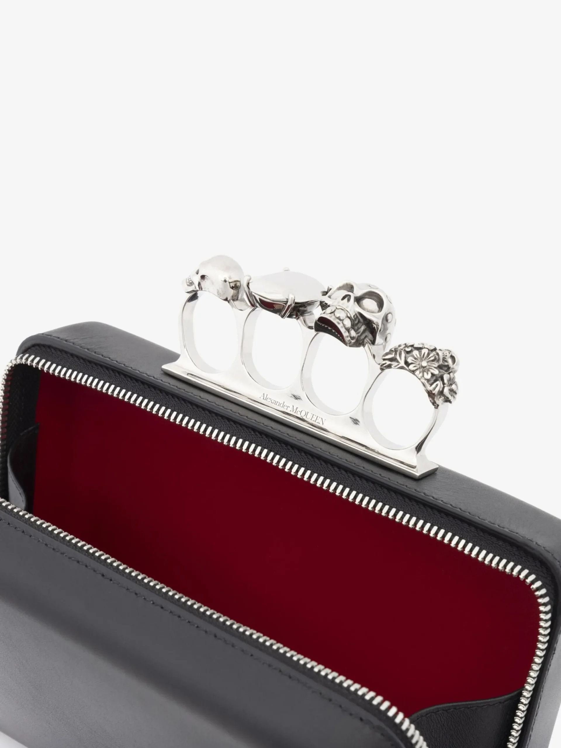 Store Alexander McQueen Men's The Knuckle Twisted Clutch in Black