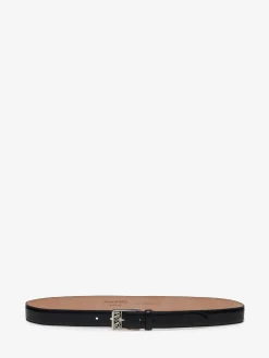 Discount Alexander McQueen Men's The Seal Buckle Belt in Black