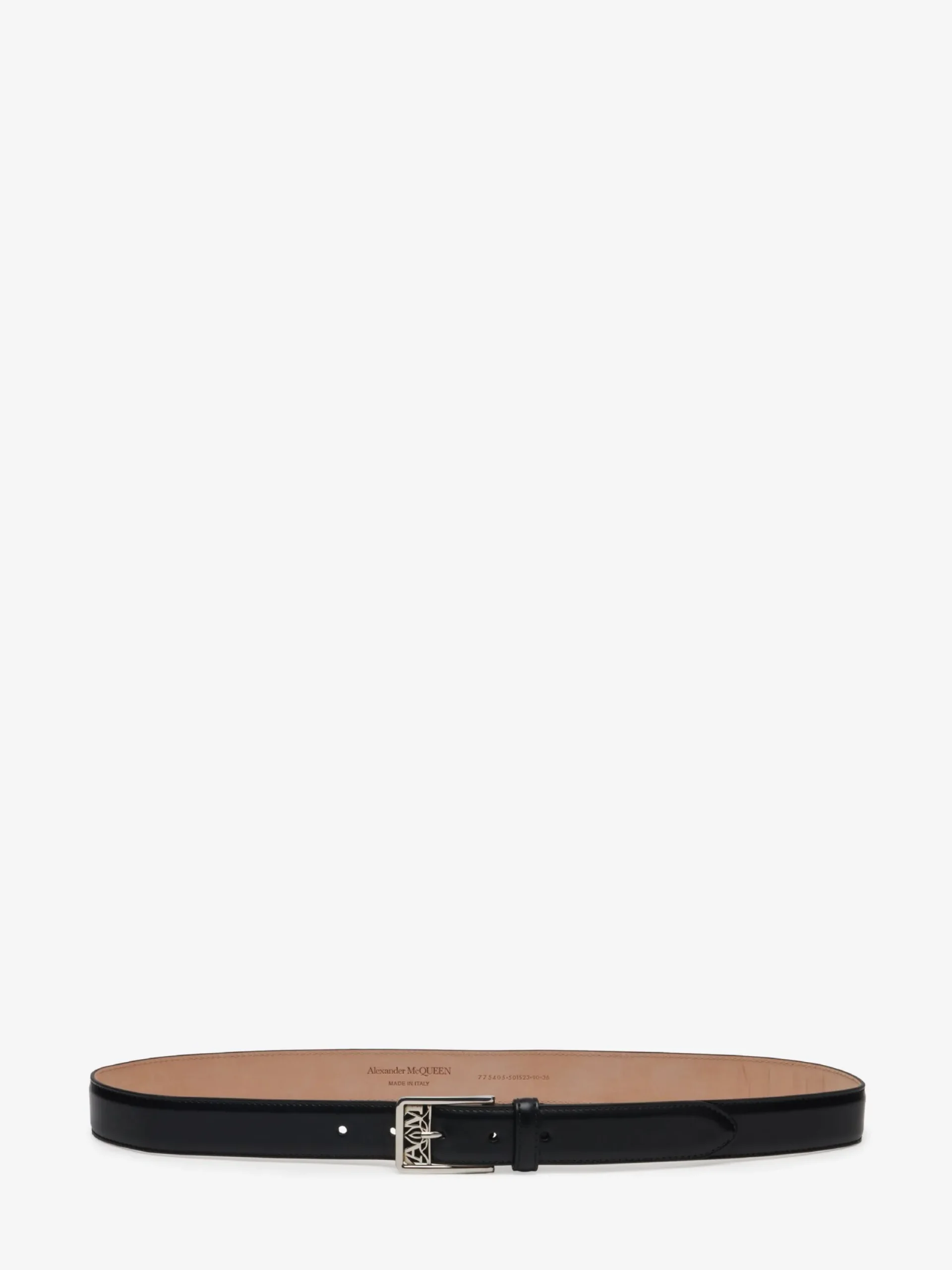 Discount Alexander McQueen Men's The Seal Buckle Belt in Black