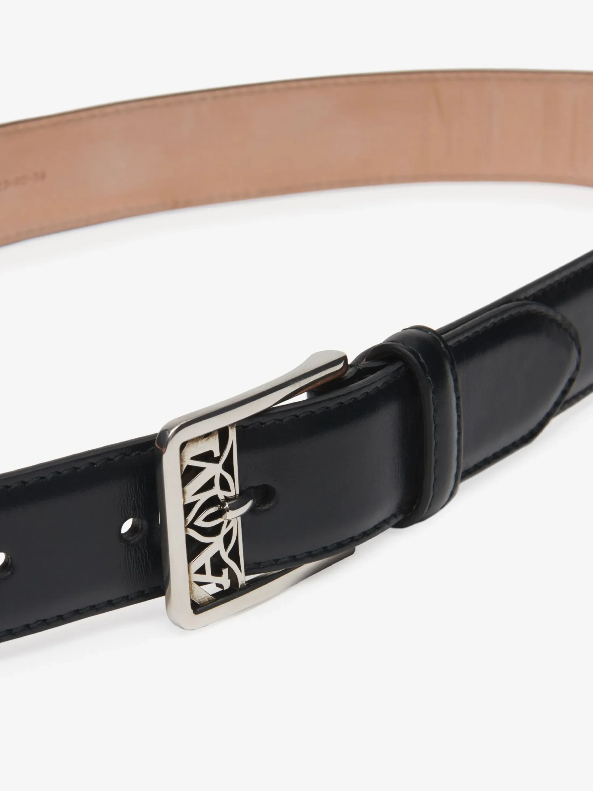 Discount Alexander McQueen Men's The Seal Buckle Belt in Black
