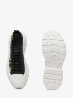 Online Alexander McQueen Men's Tread Slick Lace Up in Black/khaki