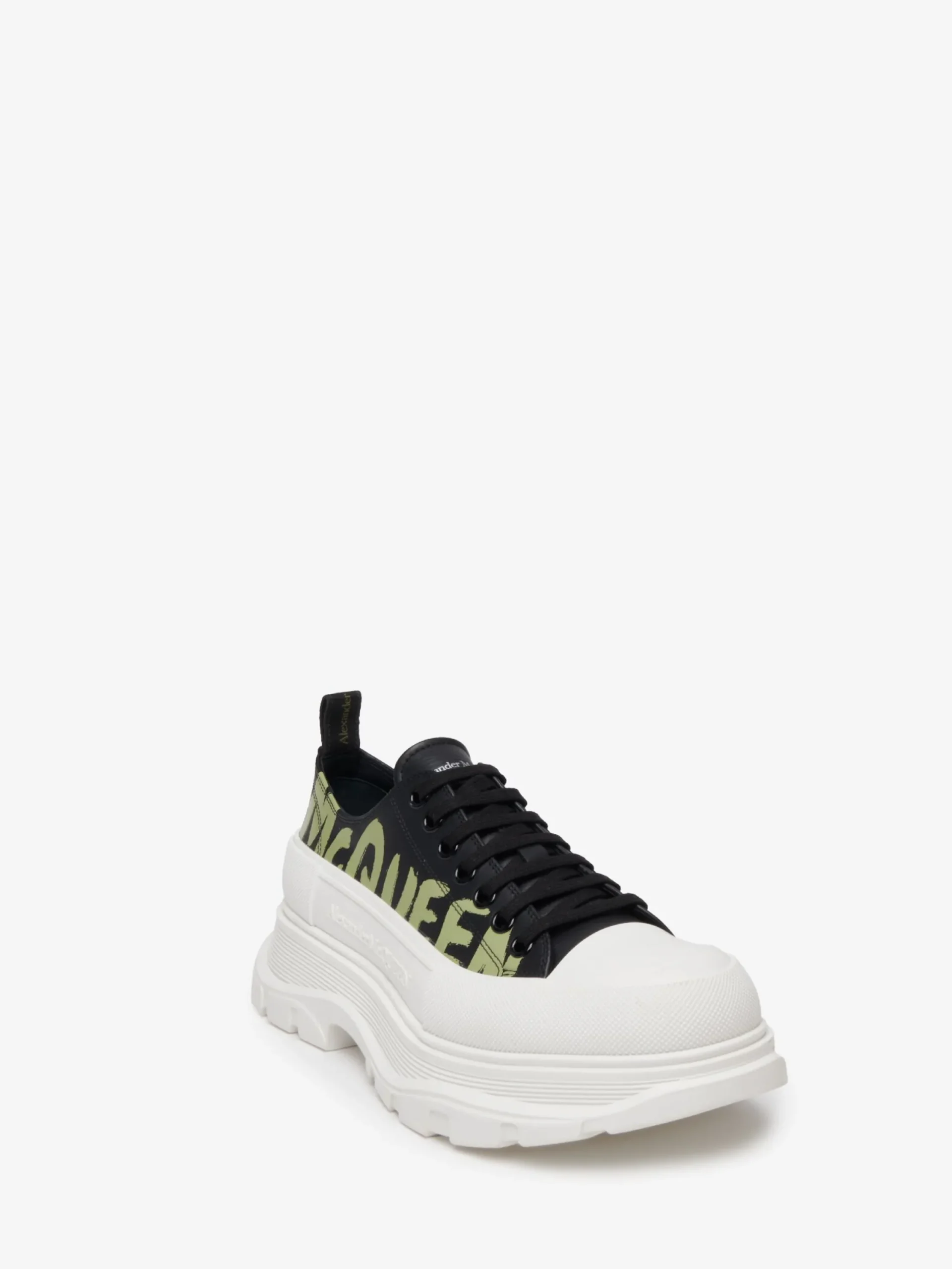 Online Alexander McQueen Men's Tread Slick Lace Up in Black/khaki