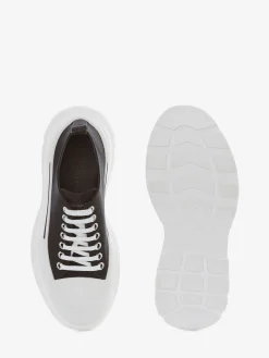 Online Alexander McQueen Men's Tread Slick Lace Up in Black/White