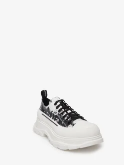 Discount Alexander McQueen Men's Tread Slick Lace Up in Black/White