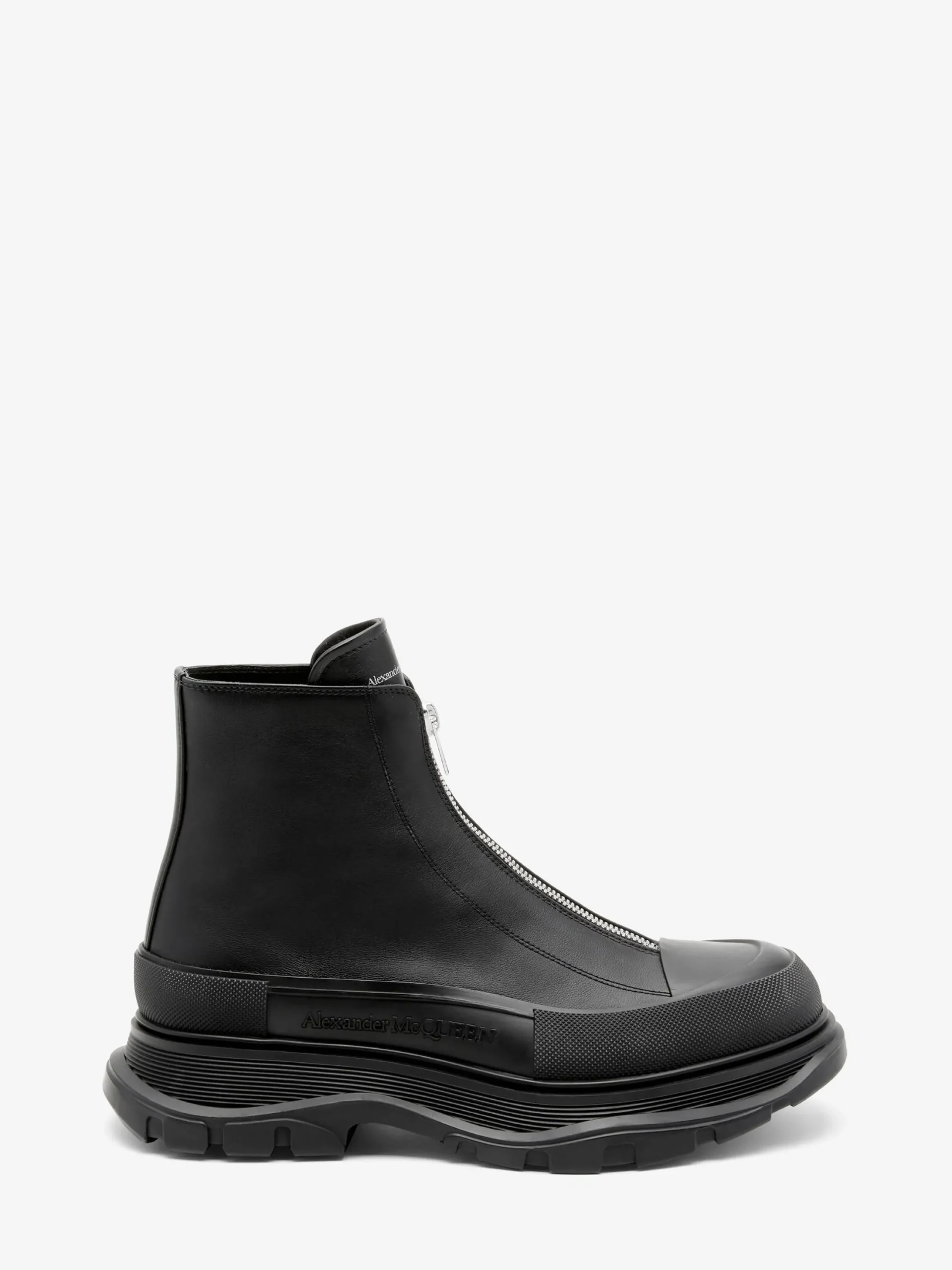 Discount Alexander McQueen Men's Tread Slick Zip Boot in Black