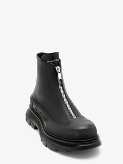 Discount Alexander McQueen Men's Tread Slick Zip Boot in Black
