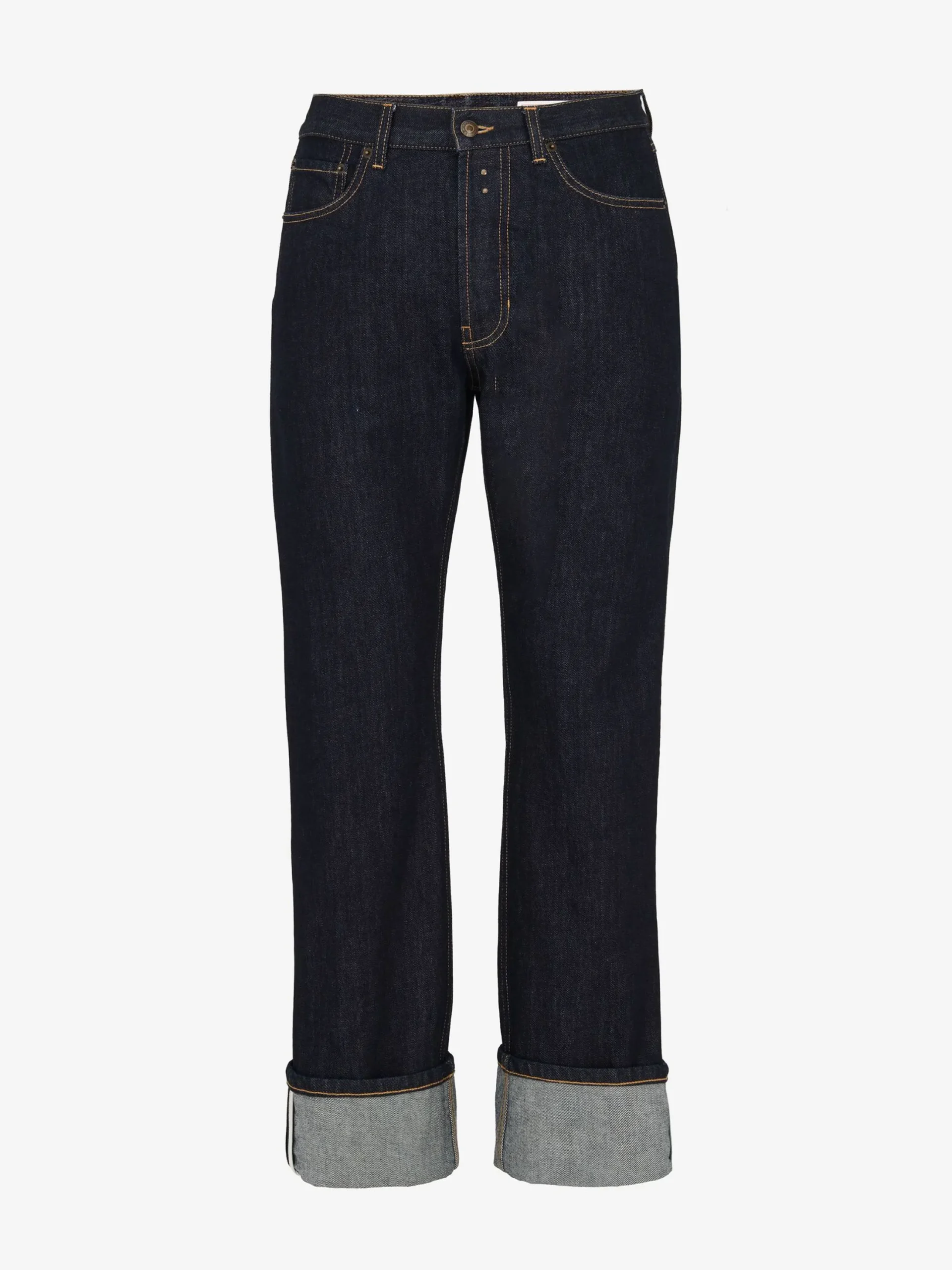 Cheap Alexander McQueen Men's Turn-up Jeans in Indigo