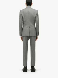 Online Alexander McQueen Men's Twisted Lapel Single-breasted Jacket in Shark Grey