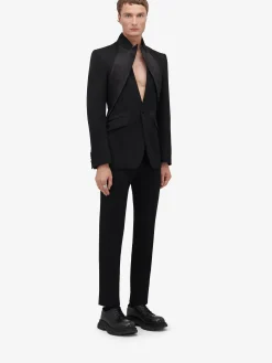 Outlet Alexander McQueen Men's Twisted Lapel Tuxedo Jacket in Black