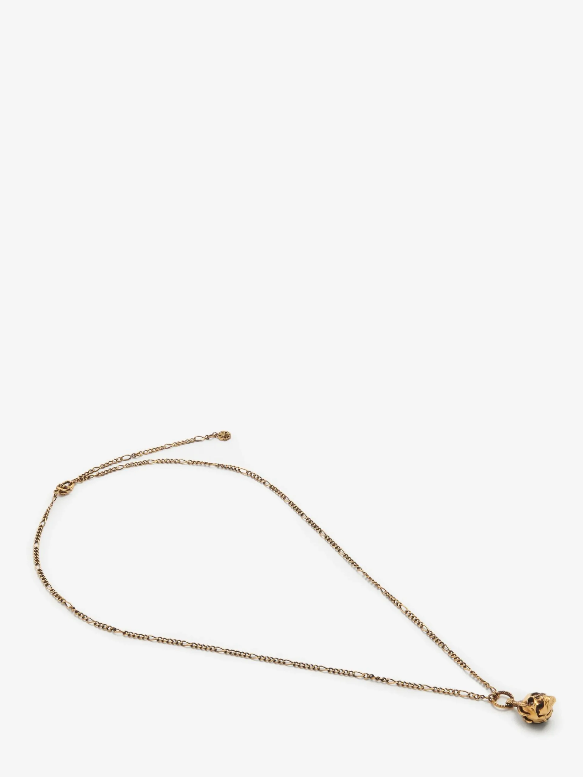 New Alexander McQueen Men's Victorian Skull Necklace in Antique Gold