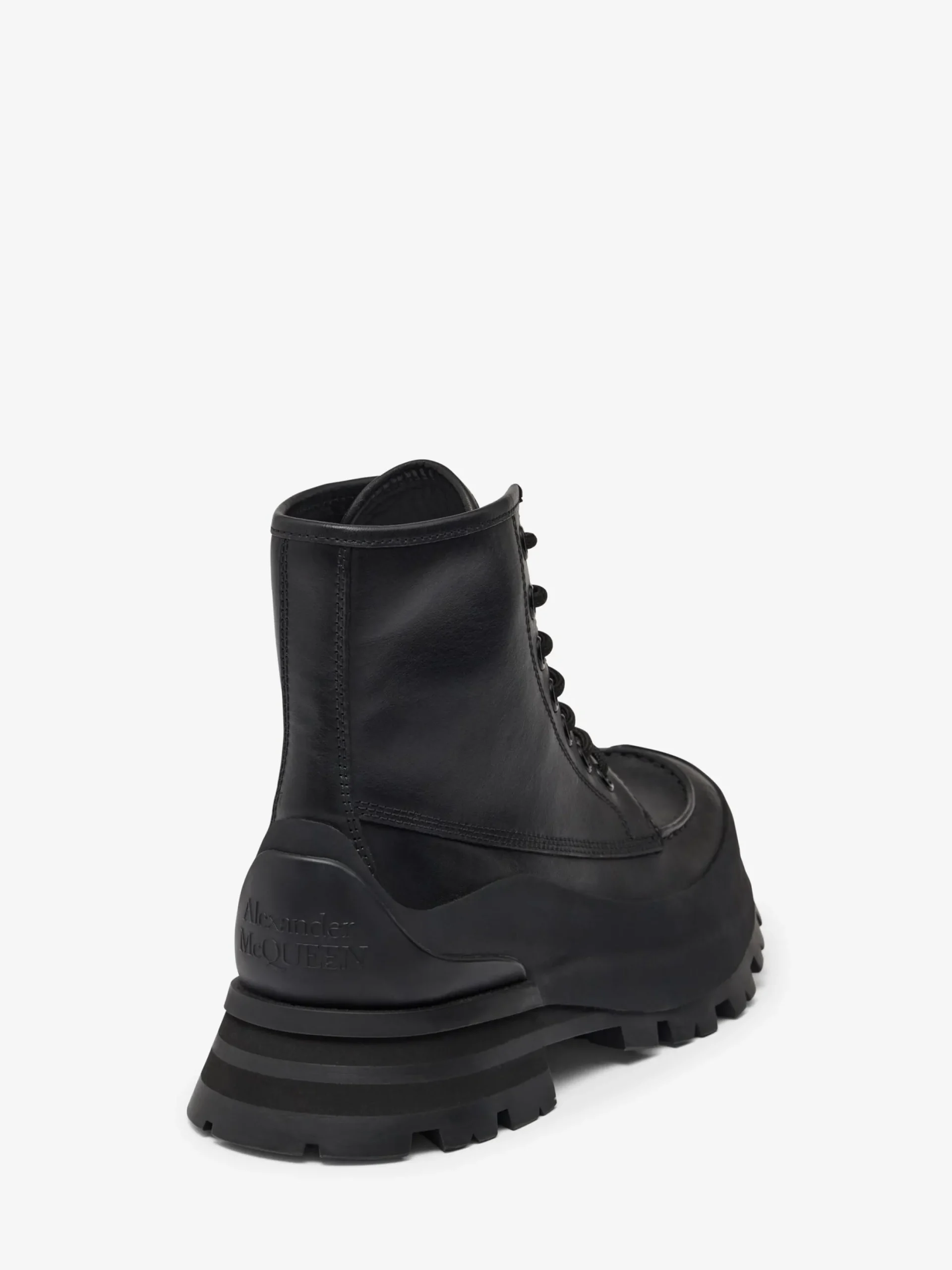 Clearance Alexander McQueen Men's Wander Lace Up Boot in Black