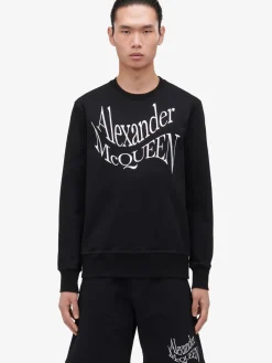Flash Sale Alexander McQueen Men's Warped Logo Shorts in Black