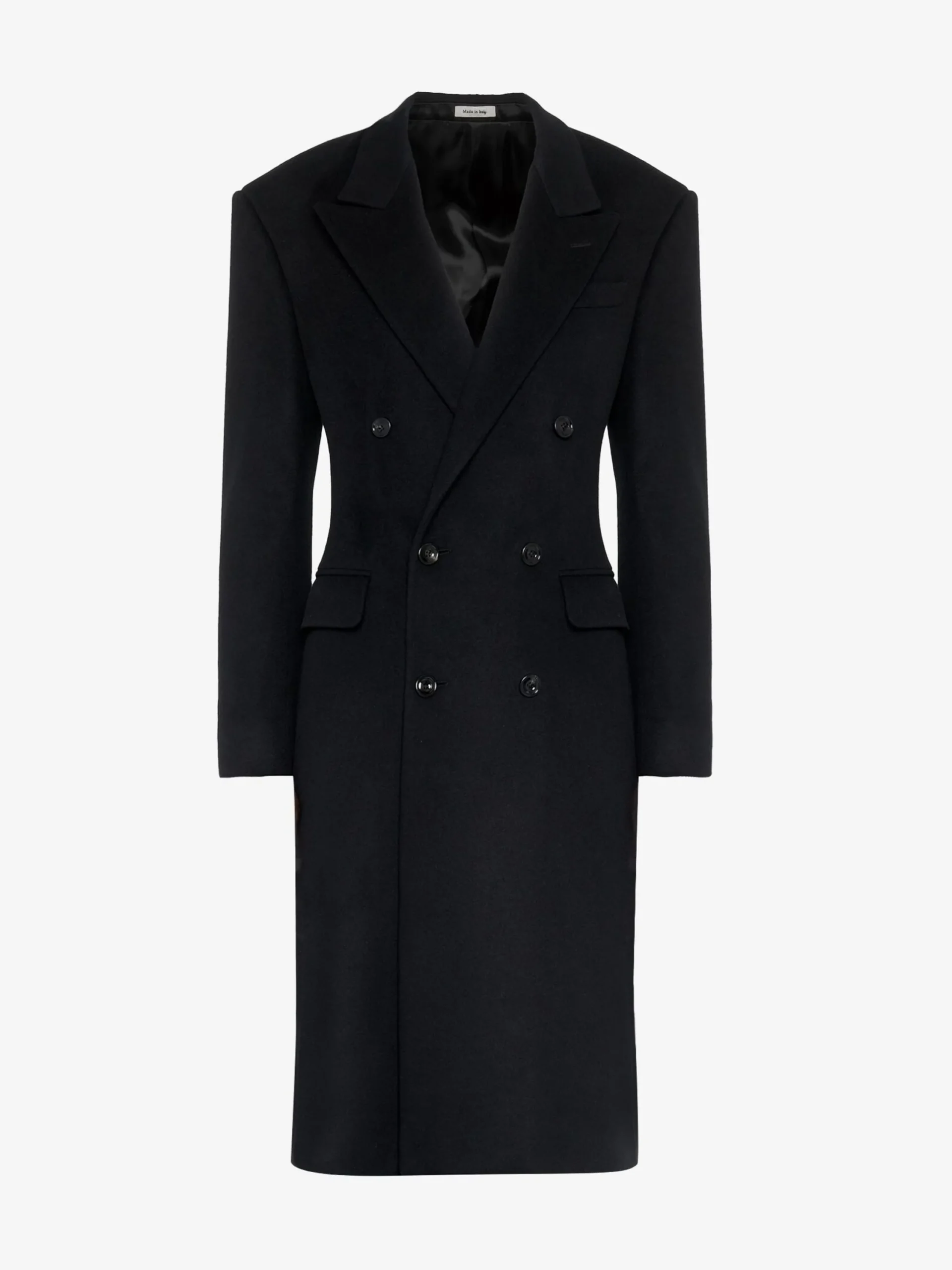 Hot Alexander McQueen Men's Wide Shoulder Fitted Coat in Black