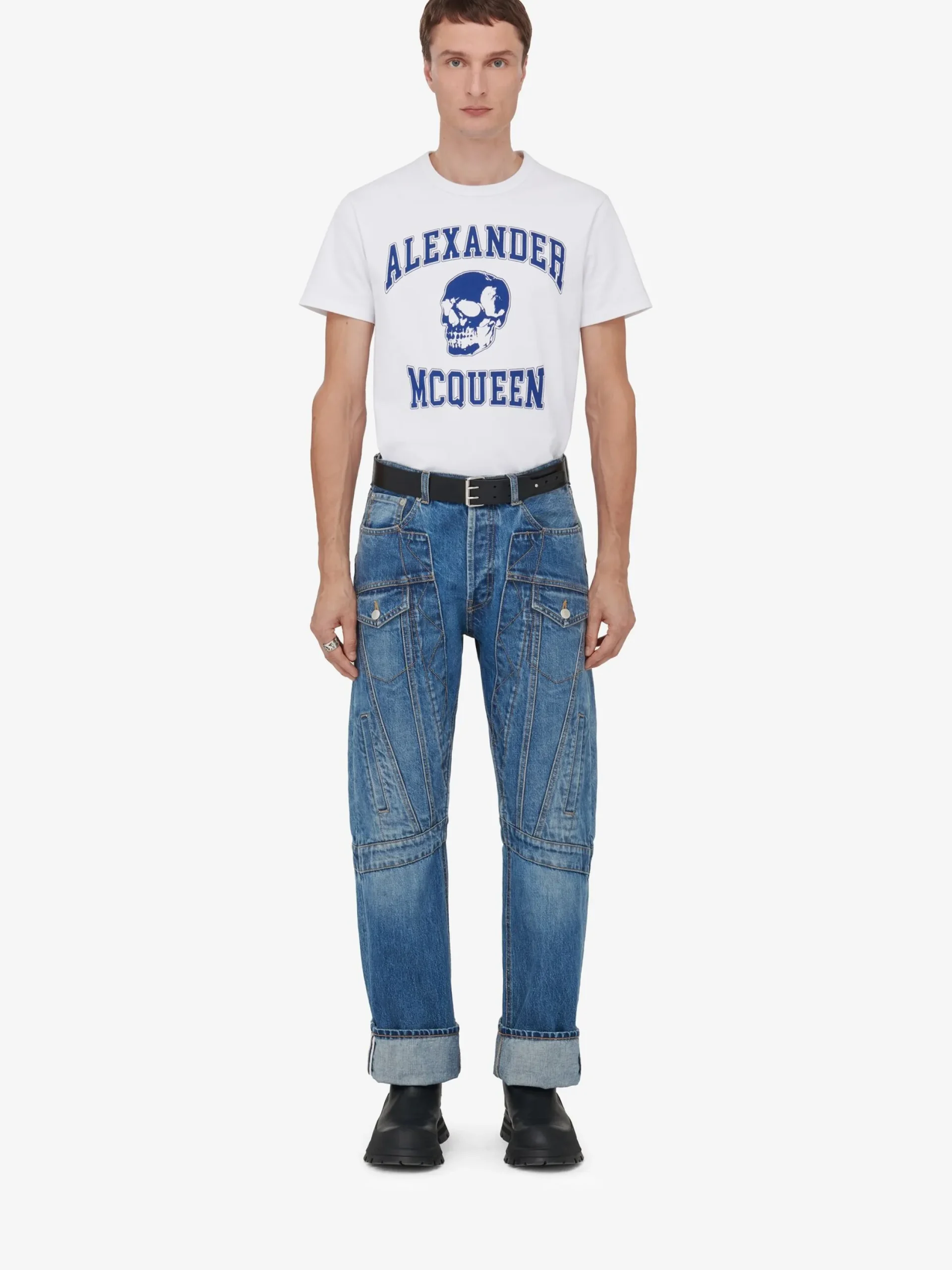 Clearance Alexander McQueen Men's Workwear Jeans in Washed Blue
