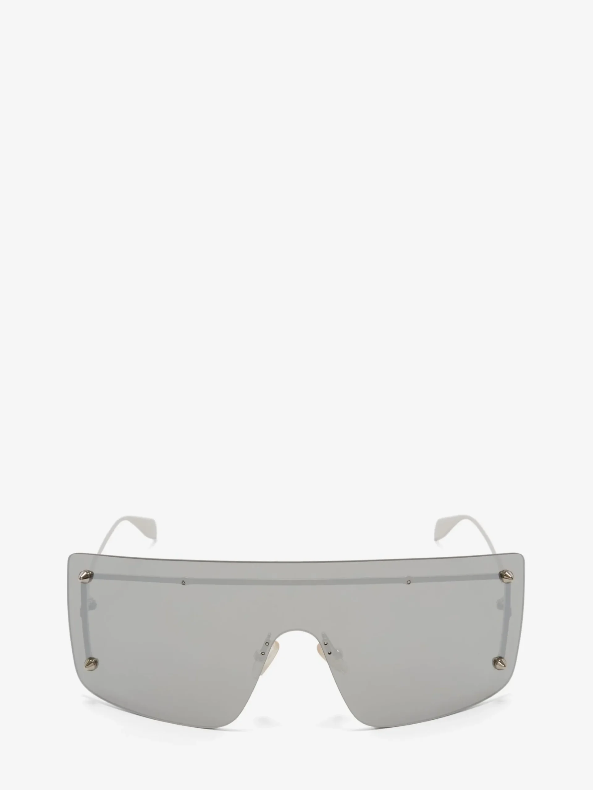 Clearance Alexander McQueen Spike Studs Mask Sunglasses in Silver