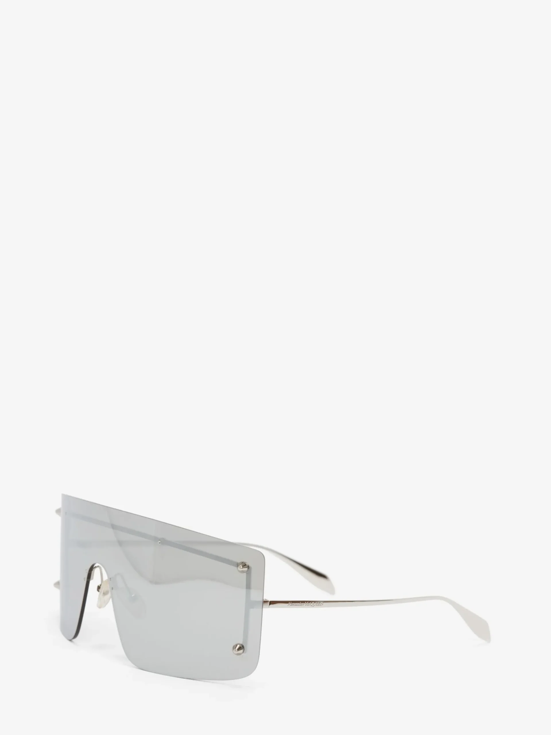 Clearance Alexander McQueen Spike Studs Mask Sunglasses in Silver