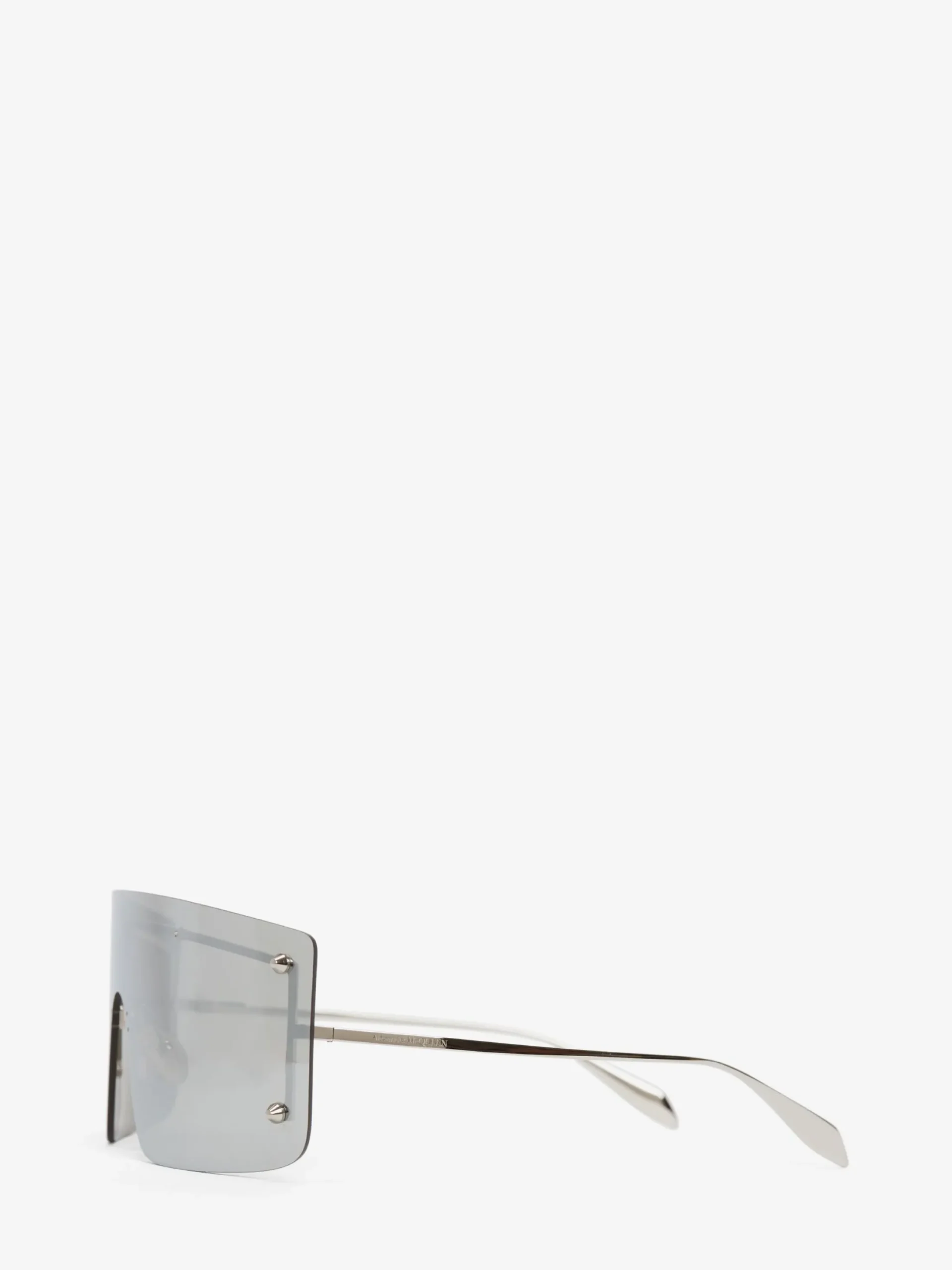 Clearance Alexander McQueen Spike Studs Mask Sunglasses in Silver