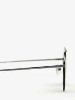 Clearance Alexander McQueen Top Piercing Sunglasses in Ruthenium
