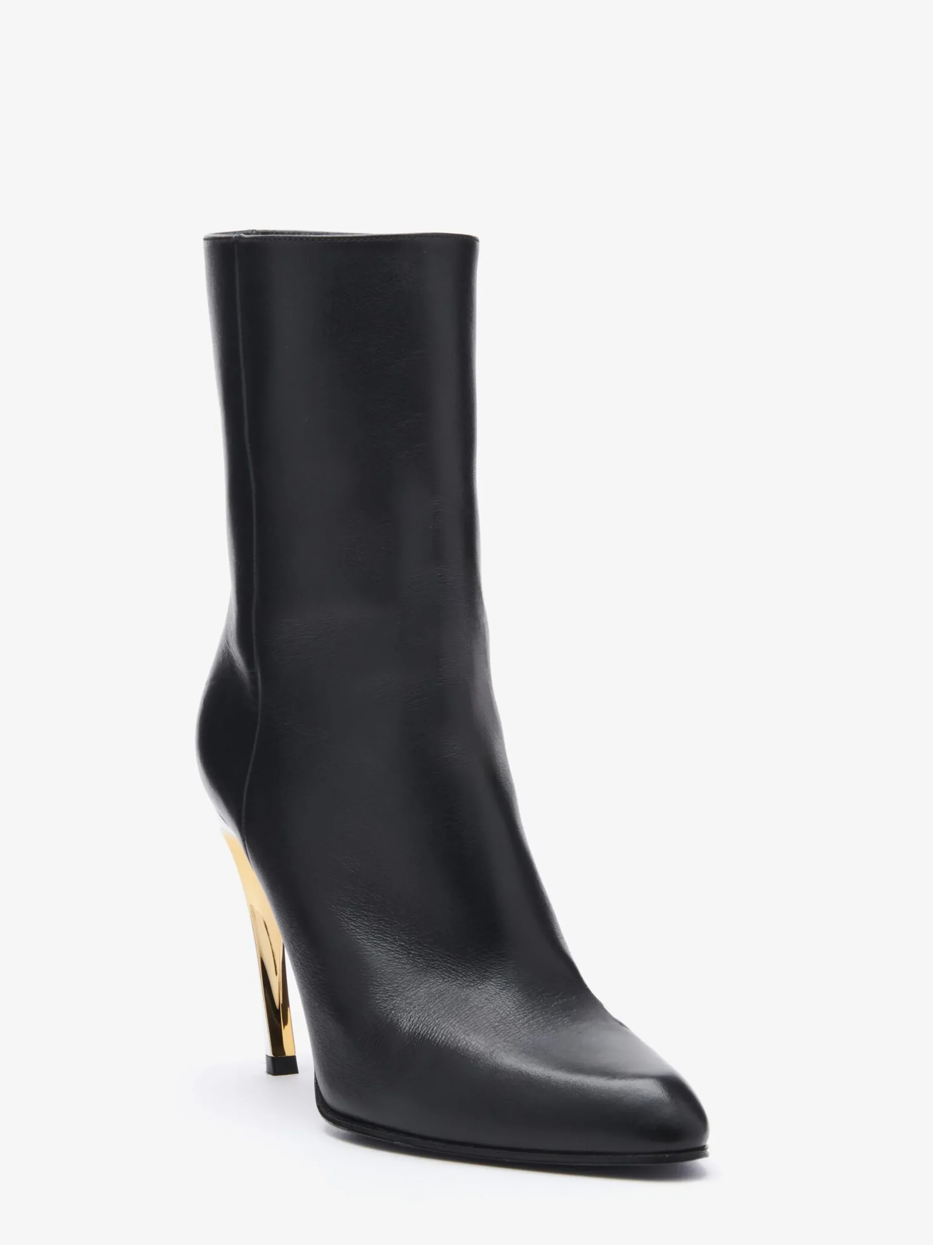 Hot Alexander McQueen Women's Armadillo Ankle Boot in Black/Silver/Gold