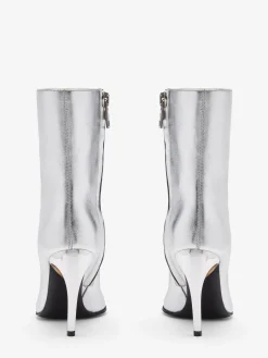 Hot Alexander McQueen Women's Armadillo Ankle Boot in Silver/Gold