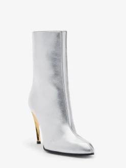 Hot Alexander McQueen Women's Armadillo Ankle Boot in Silver/Gold