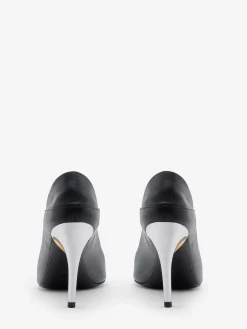 Online Alexander McQueen Women's Armadillo Mule in Black/Silver/Gold