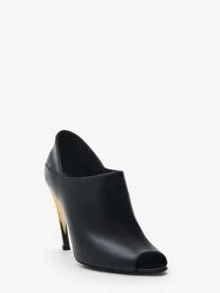 Online Alexander McQueen Women's Armadillo Mule in Black/Silver/Gold