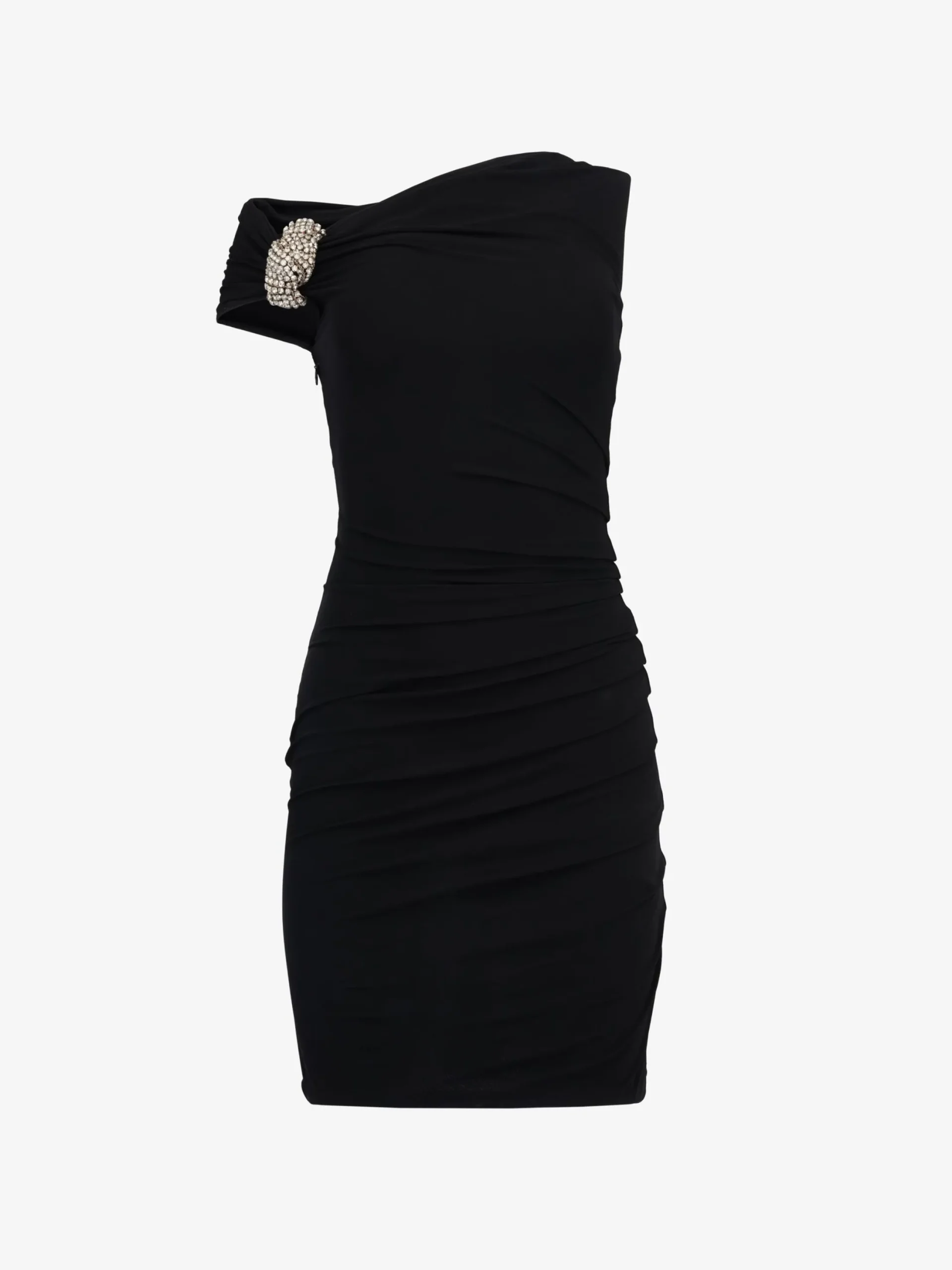 Cheap Alexander McQueen Women's Asymmetric Crystal Knot Cocktail Dress in Black