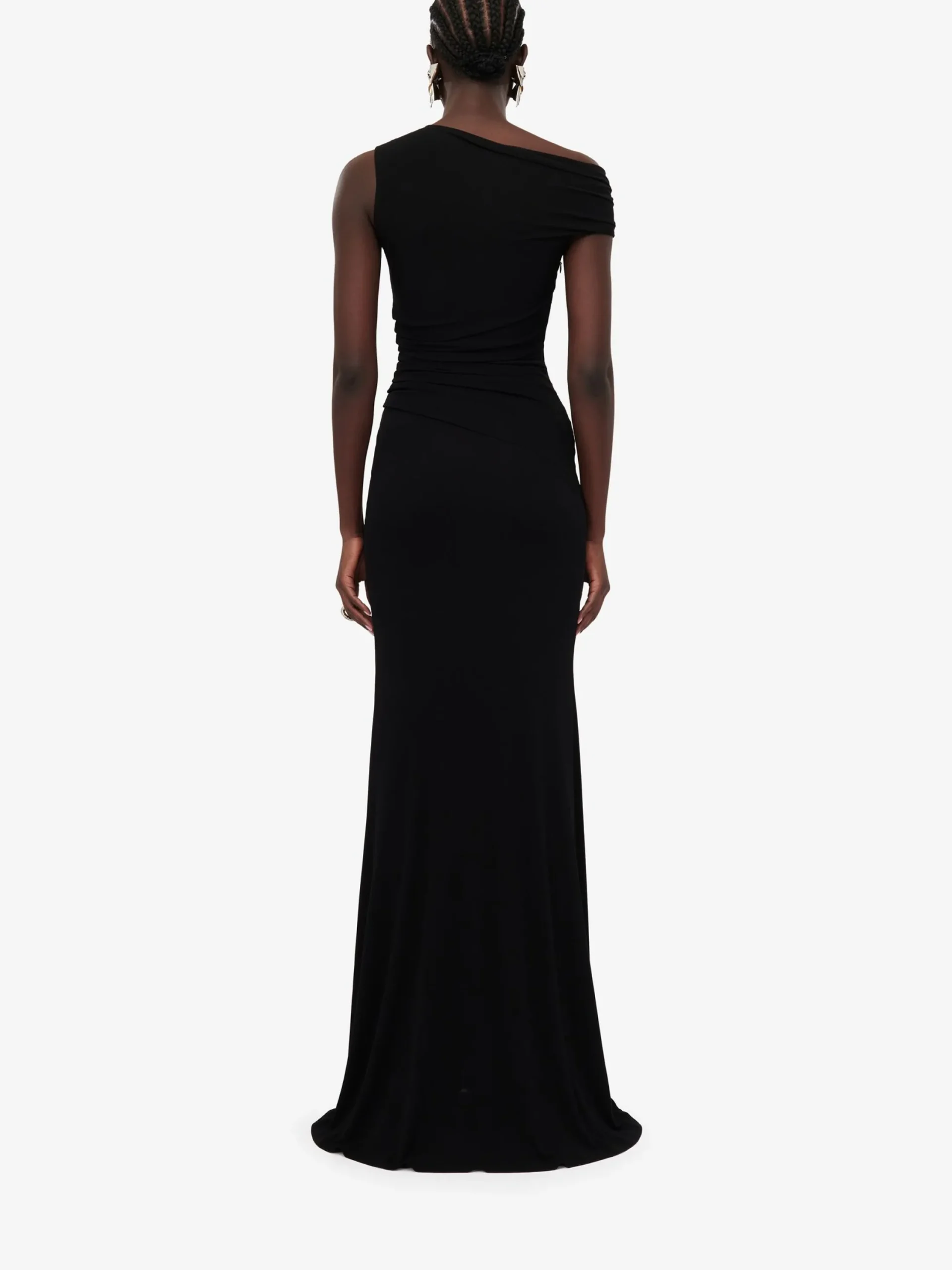 Hot Alexander McQueen Women's Asymmetric Crystal Knot Evening Dress in Black