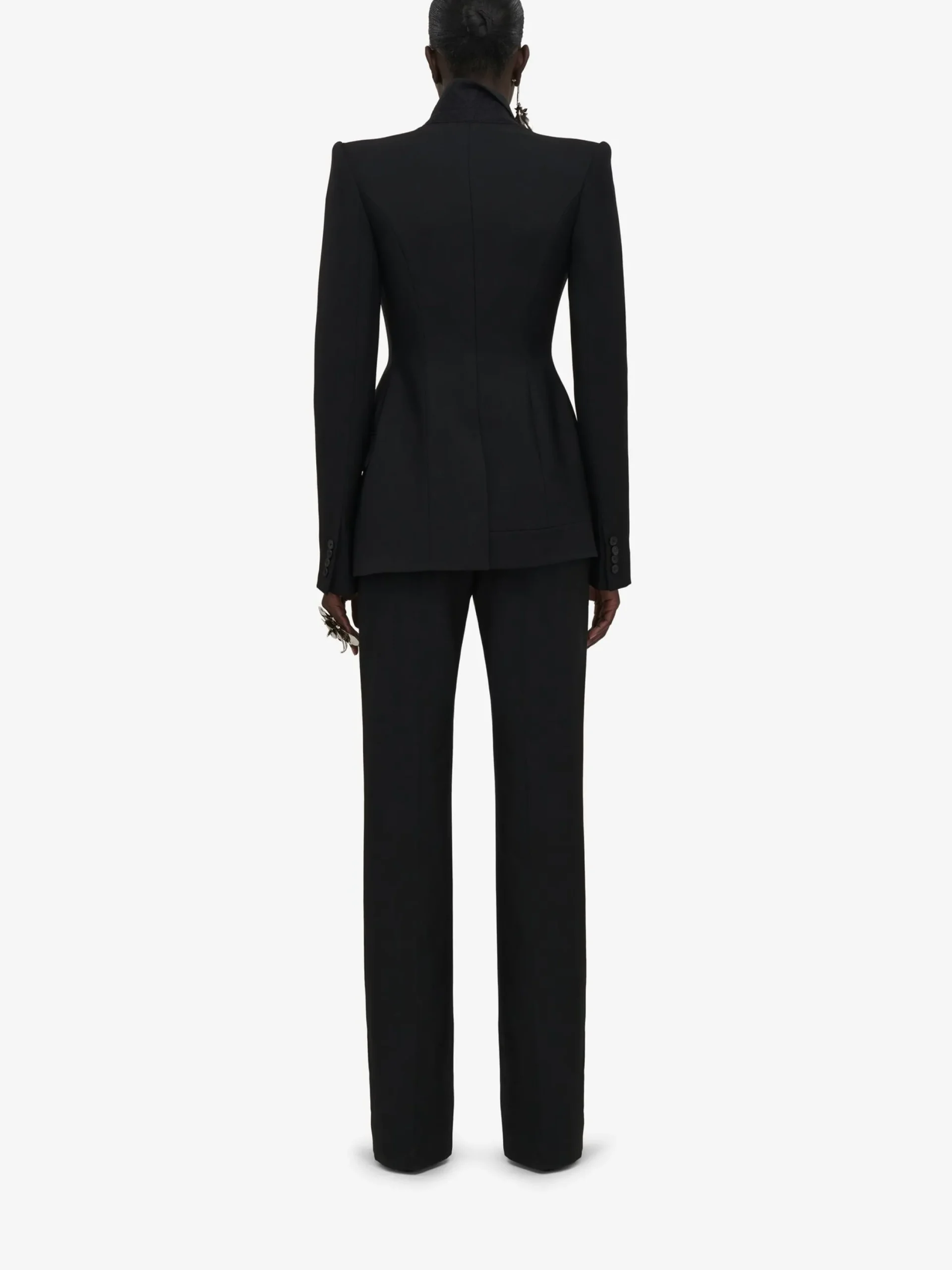 New Alexander McQueen Women's Asymmetric Tailored Jacket in Black