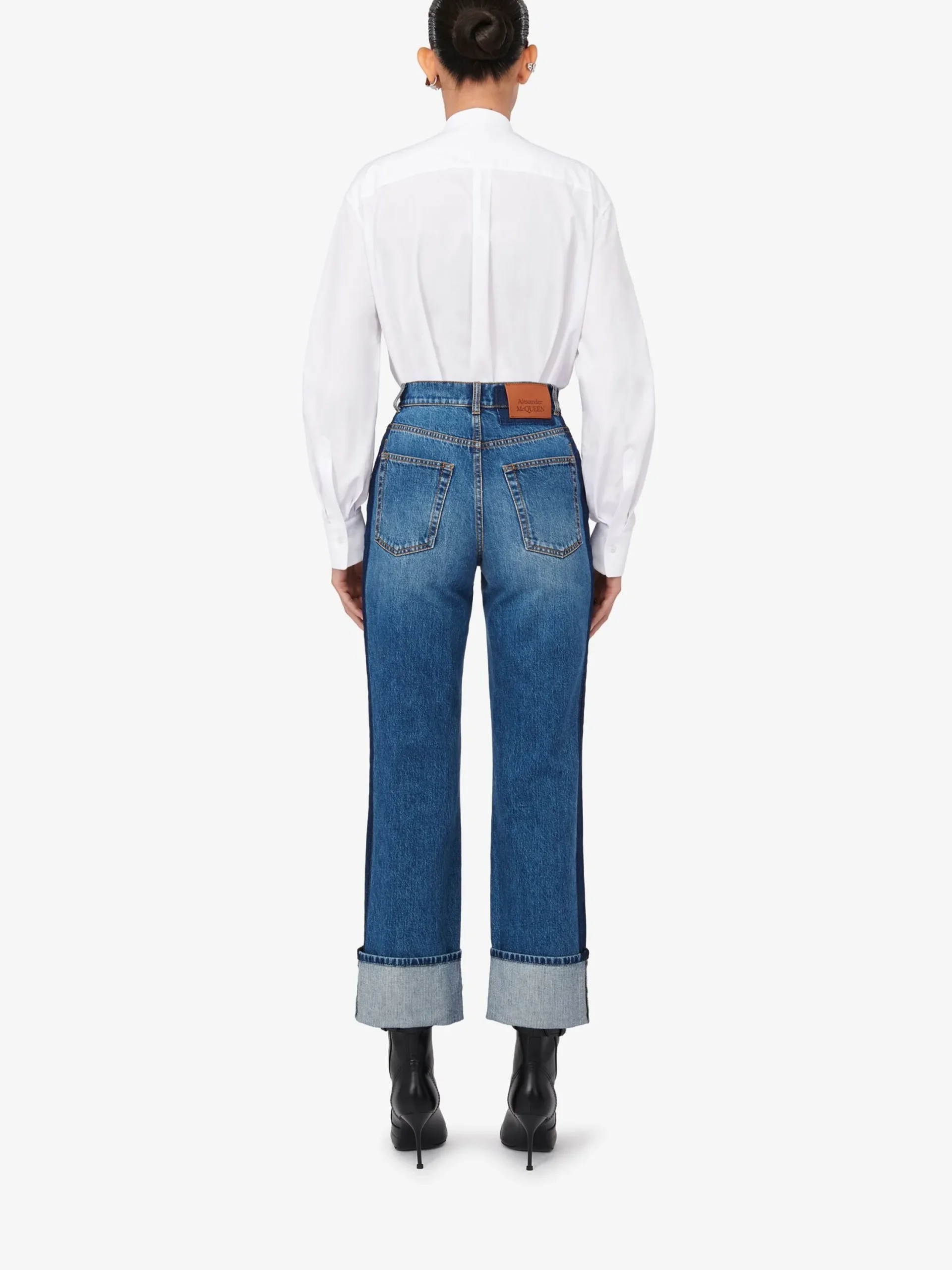 Online Alexander McQueen Women's Baggy Boyfriend Jeans in Washed Blue