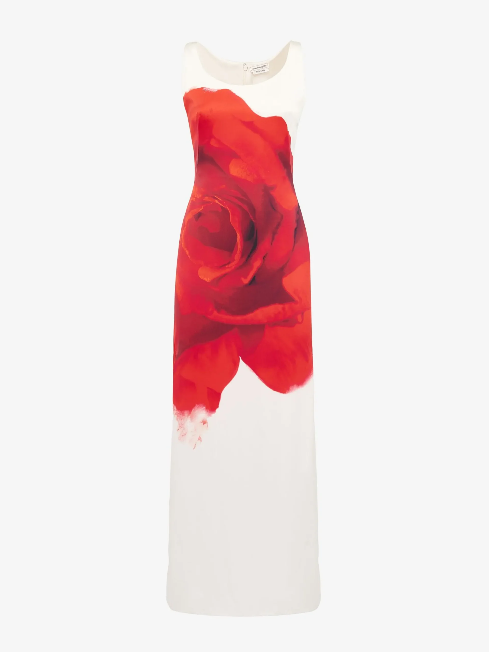 Cheap Alexander McQueen Women's Bleeding Rose Pencil Dress in Optic White
