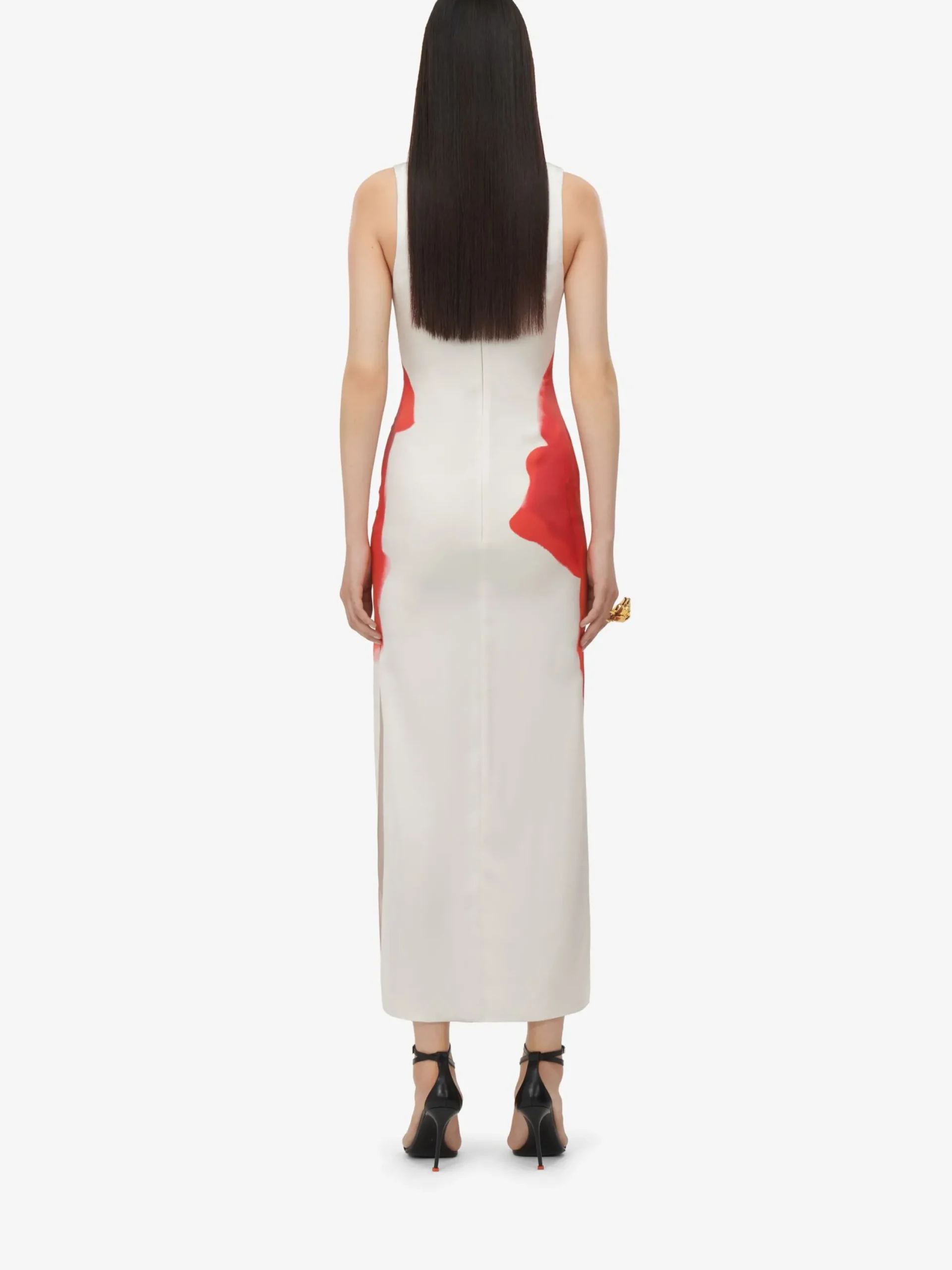 Cheap Alexander McQueen Women's Bleeding Rose Pencil Dress in Optic White